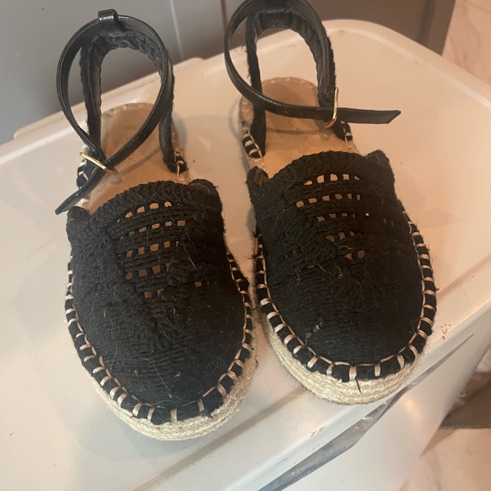 Crewcuts Black and Tan Espadrille Sandals